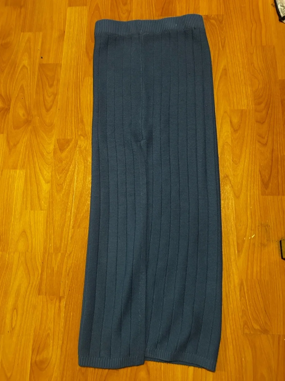Fashion Nova Like New Blue Ribbed Crop Top and  Skirt Set Size Small - Picture 6 of 8